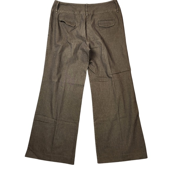 Larry Levine Pants Womens 12 Brown‎ Wide Leg Stretch Career Work Casual - Picture 1 of 12